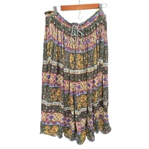 Vintage Bohemian Multicolor Broom Skirt